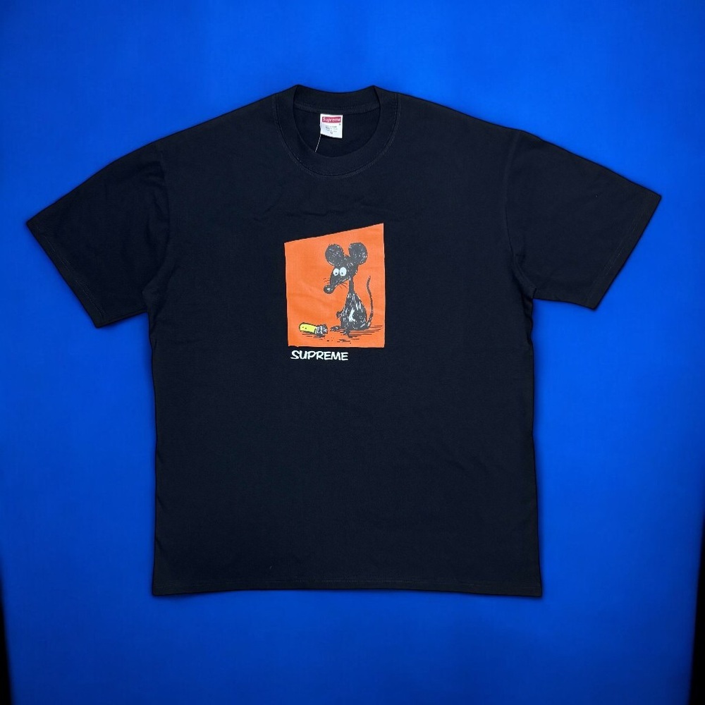 Supreme Black Tee with Orange Graphic